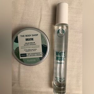 Body Shop White Musk perfume roller/Calm Balm